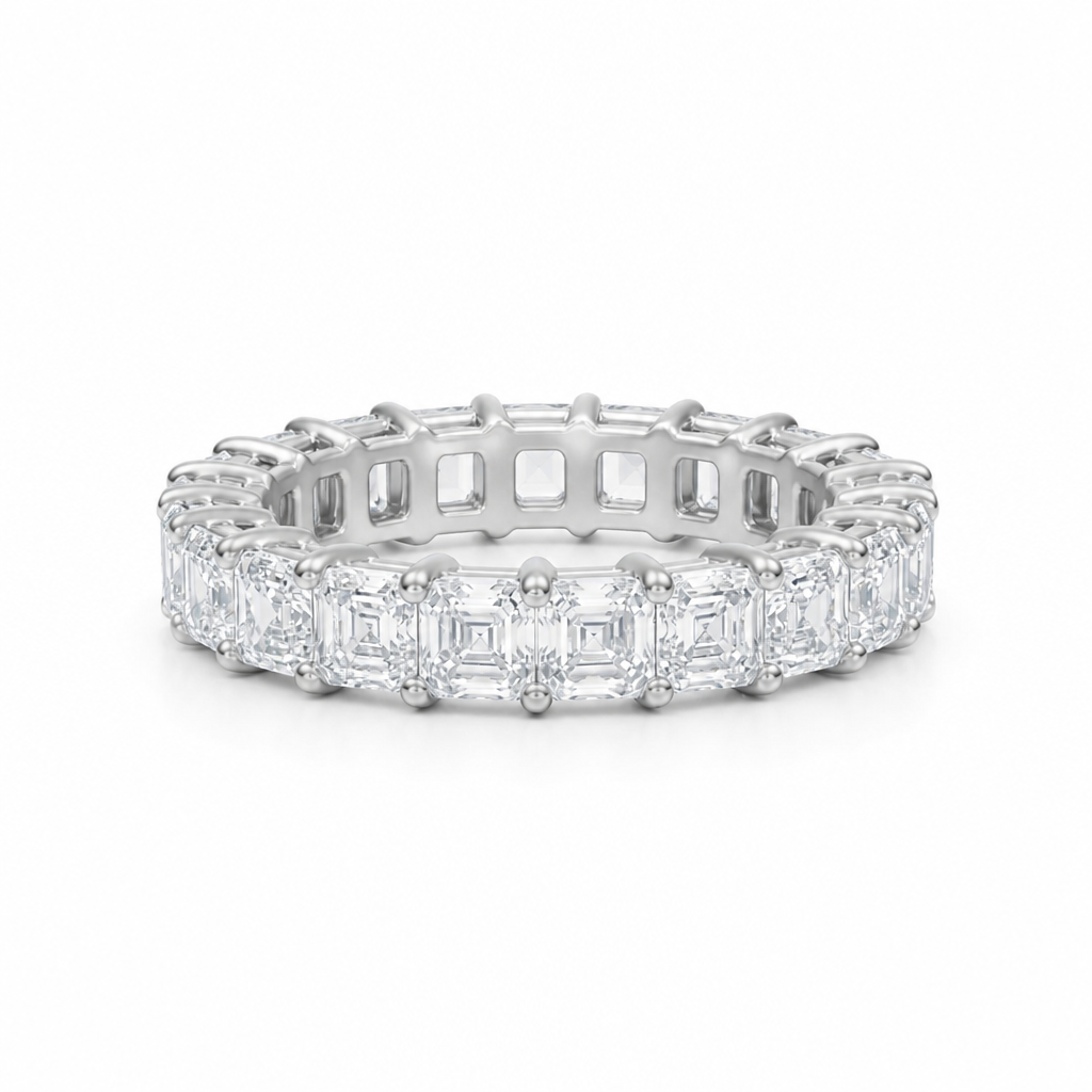 Asscher Basket Eternity Band