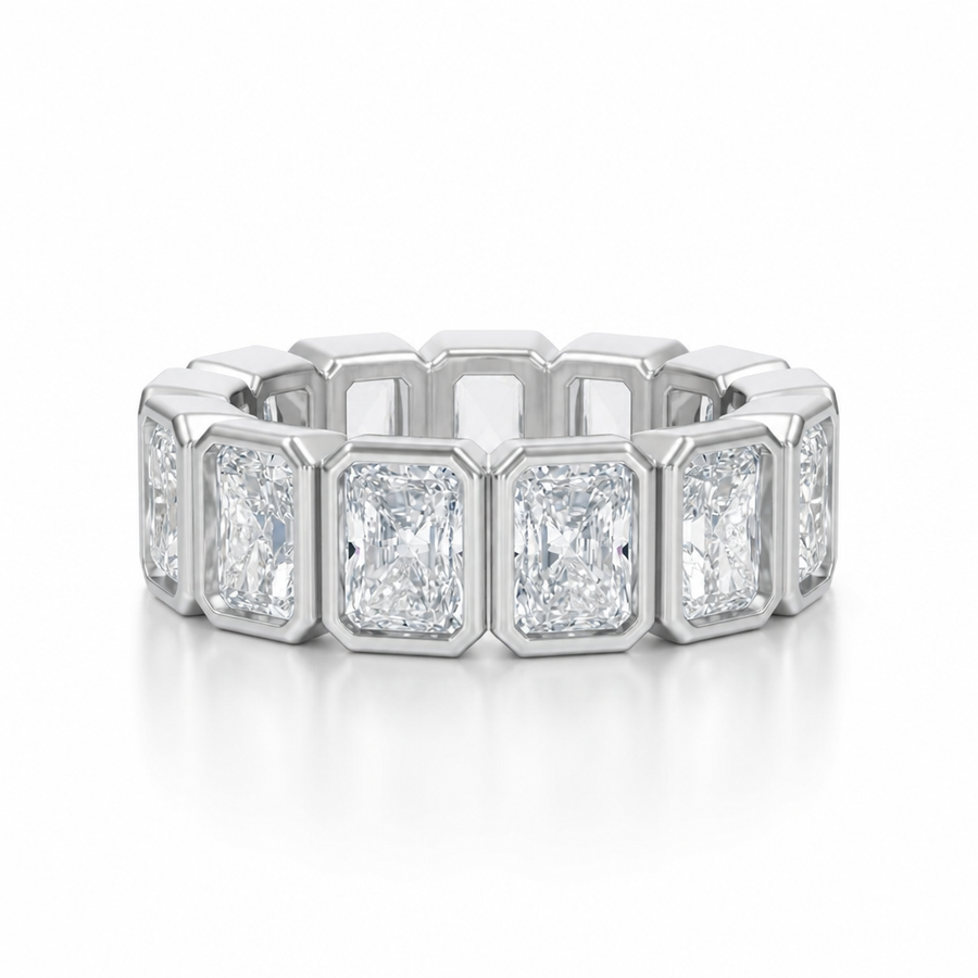 Radiant Bezel Vertical Eternity Band