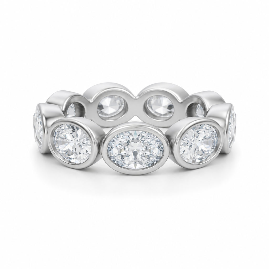 Oval Bezel Horizontal Eternity Band