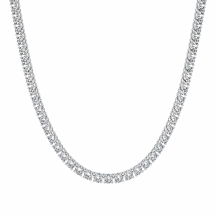 27 Carat Round Lab Grown Diamond Tennis Necklace