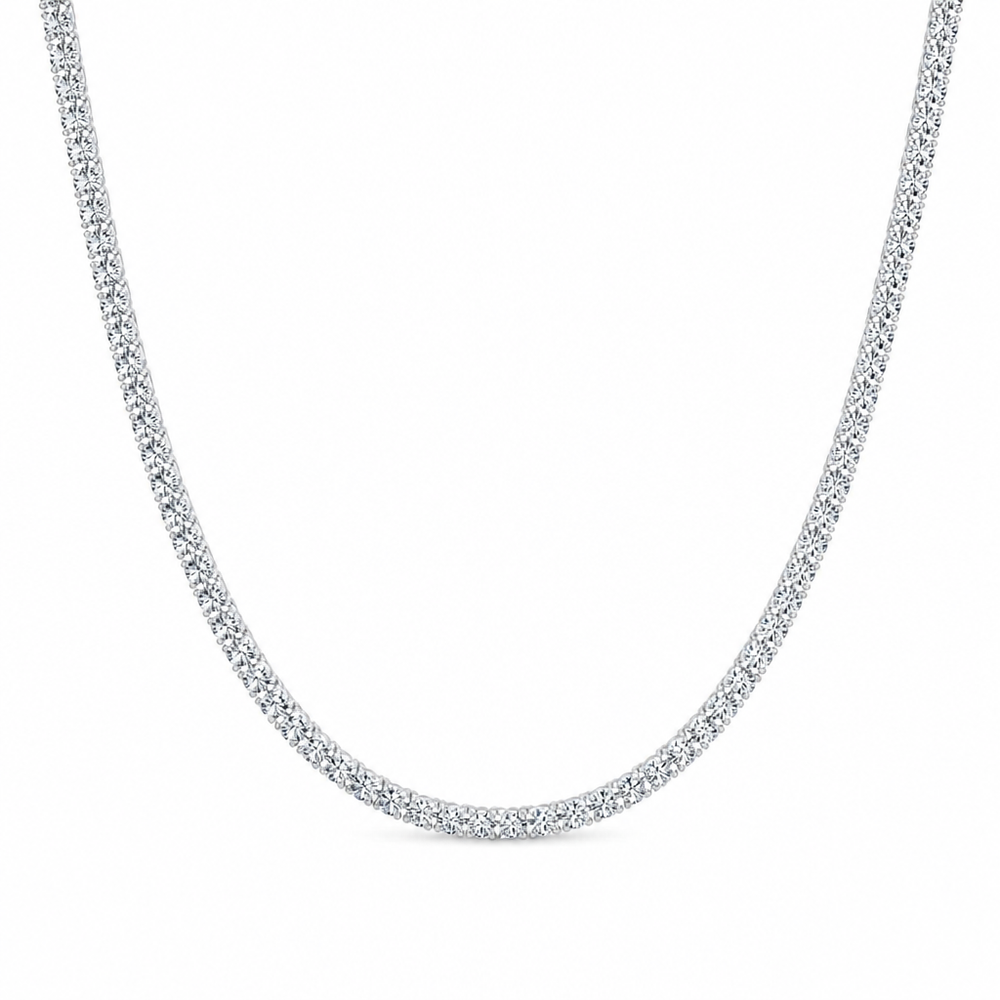 13 carat round lab grown diamond tennis necklace