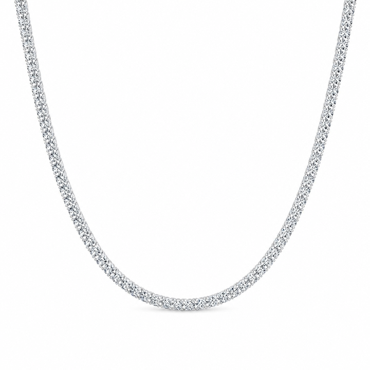 13 carat round lab grown diamond tennis necklace
