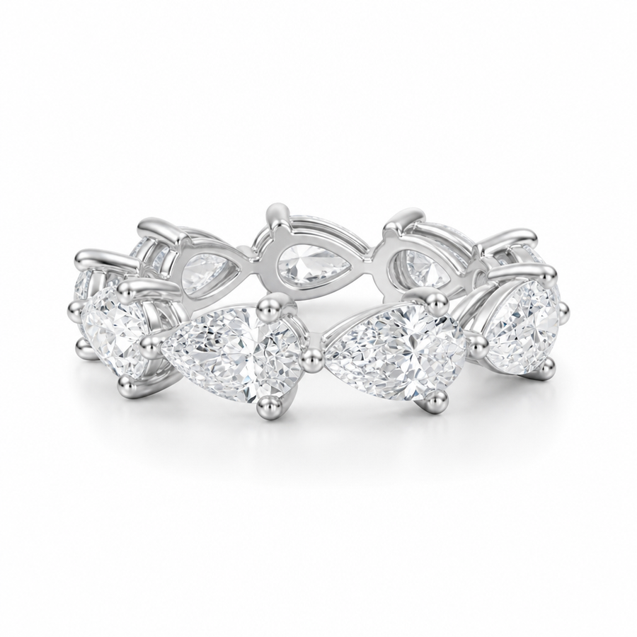 Horizontal Pear Eternity Band