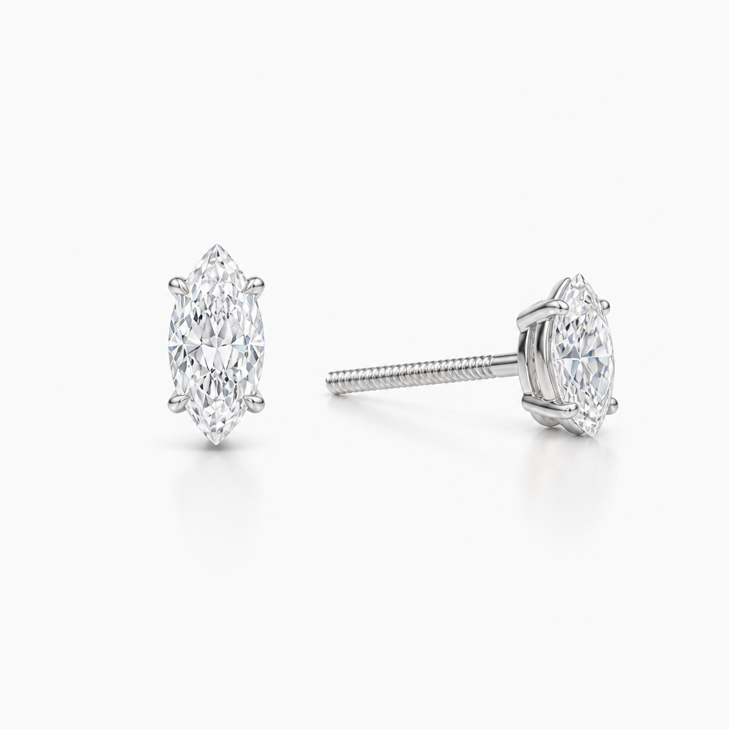 Marquise Lab Grown Diamond Stud Earrings