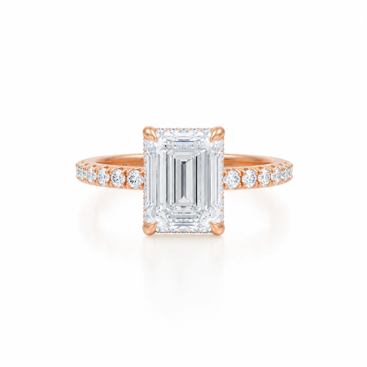 Emerald Hidden Halo With Pave Band