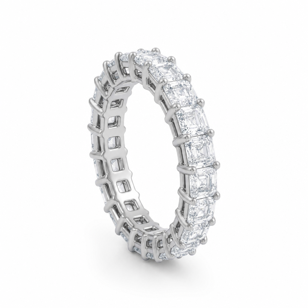 Asscher Basket Eternity Band