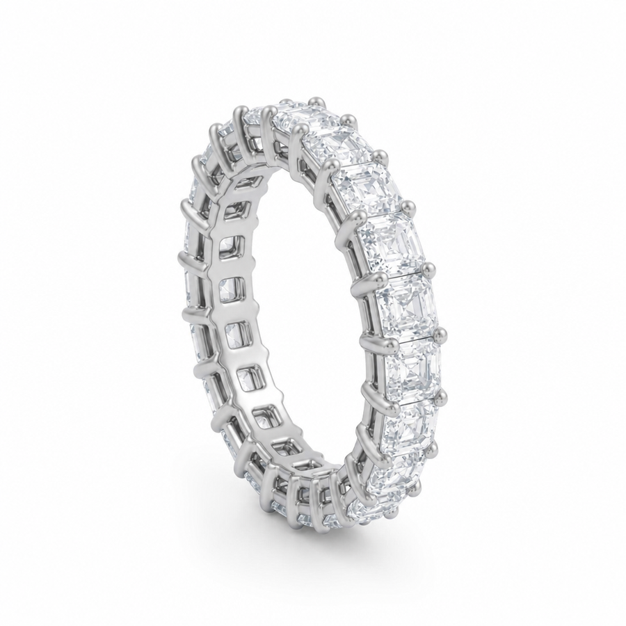 Asscher Basket Eternity Band