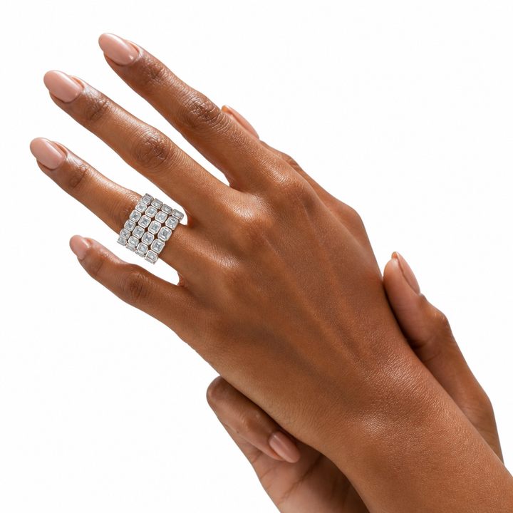 Asscher Bezel Eternity Band