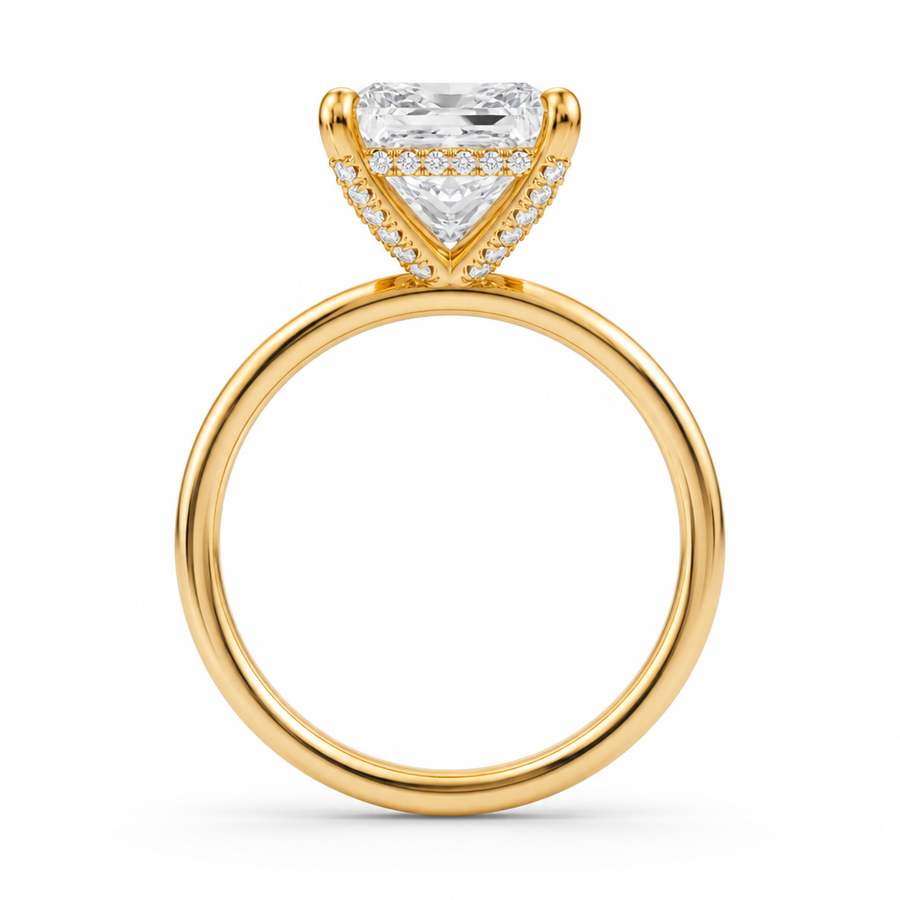 Princess Martini Basket Solitaire Ring