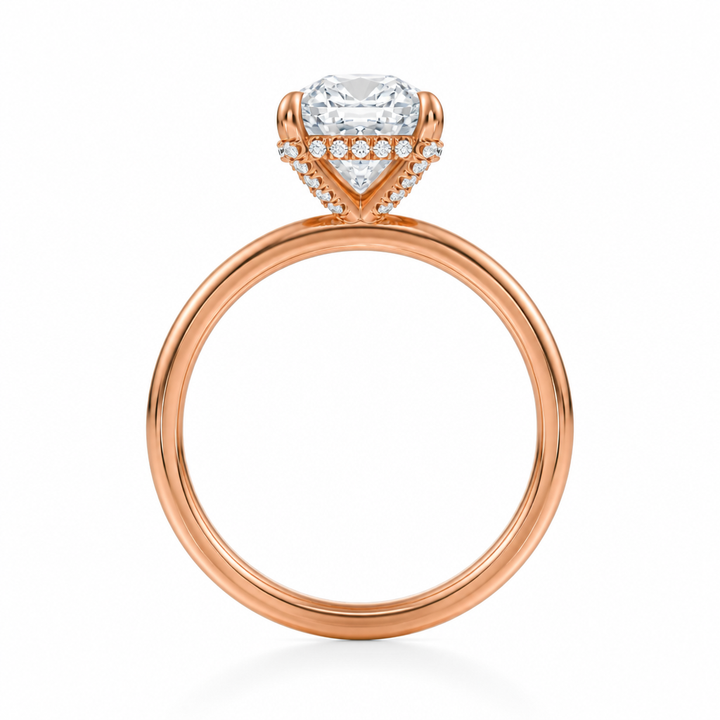 Cushion Martini Basket Solitaire Ring