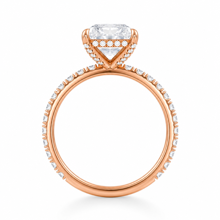 Radiant Diamond Basket With Pave Ring