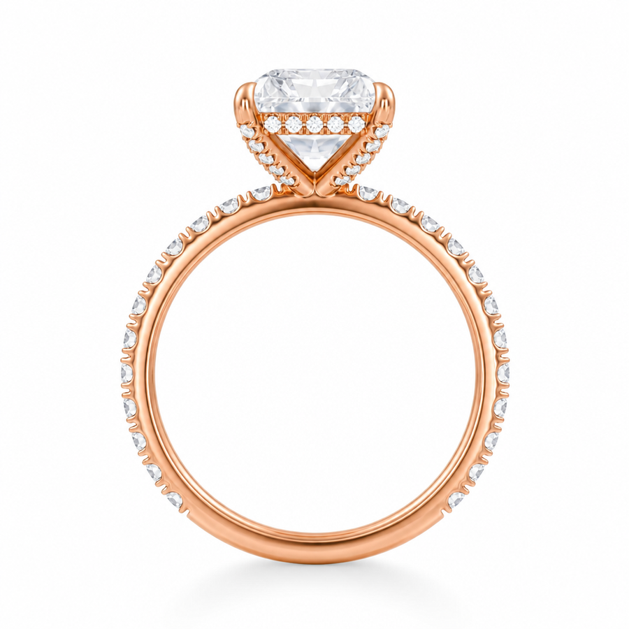 Radiant Diamond Basket With Pave Ring
