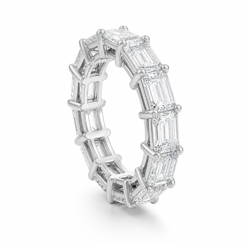Horizontal Emerald Eternity Band