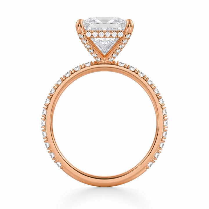 Princess Diamond Basket With Pave Ring