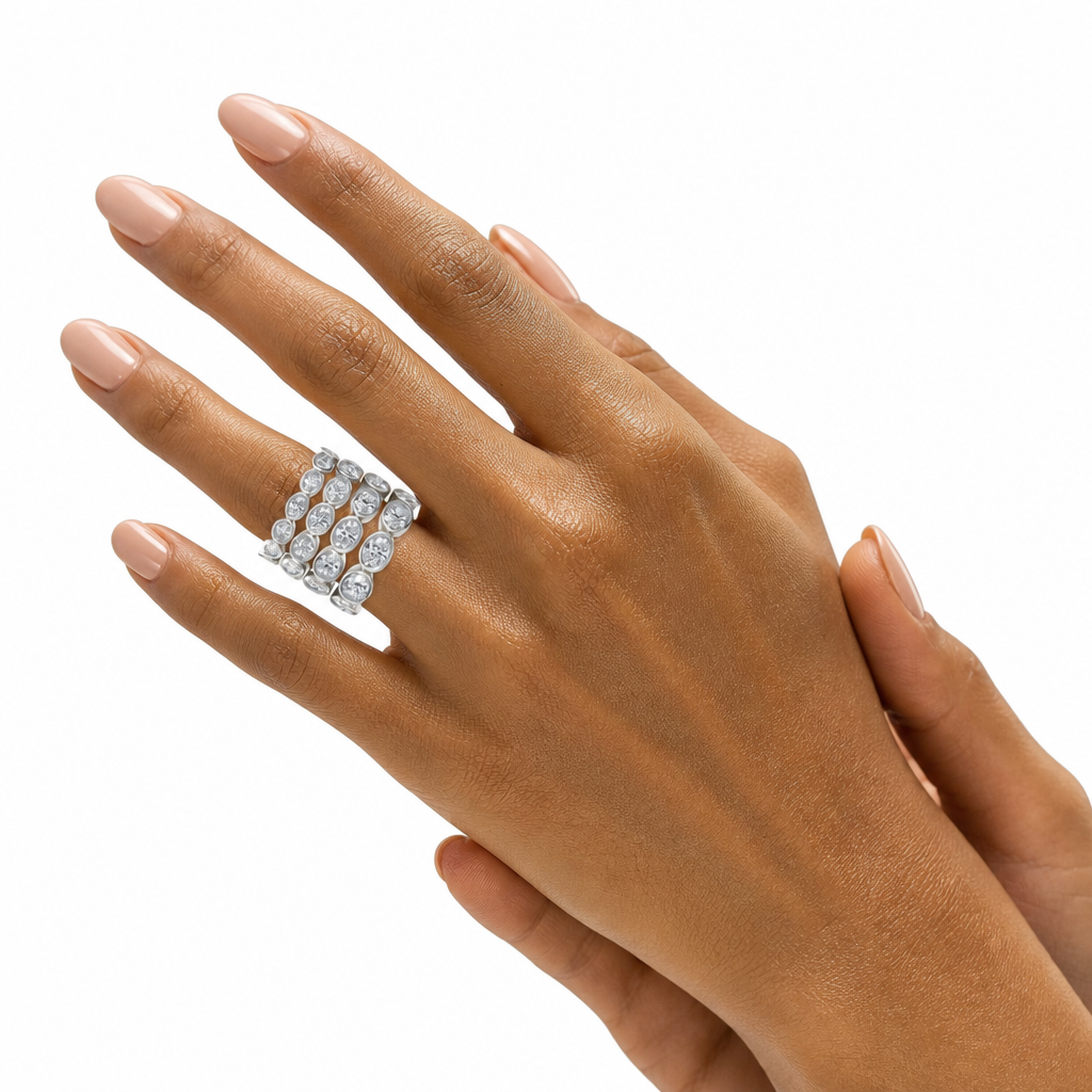 Oval Bezel Horizontal Eternity Band