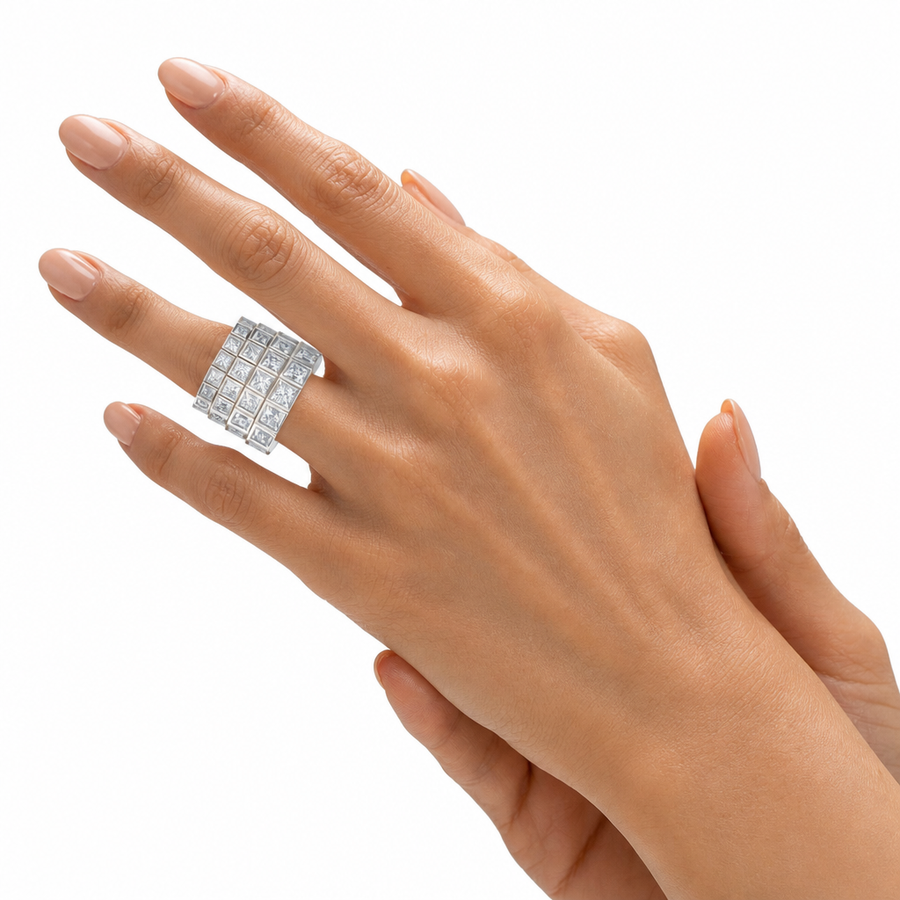 Princess Bezel Eternity Band