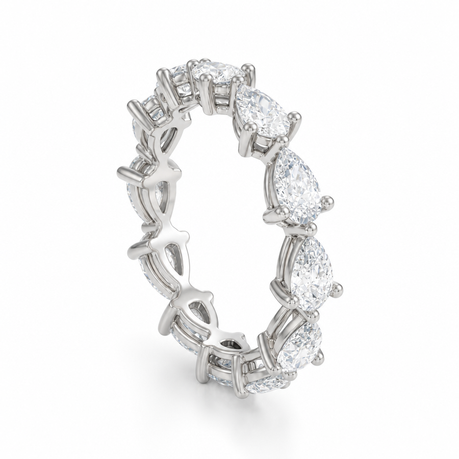 Horizontal Pear Eternity Band