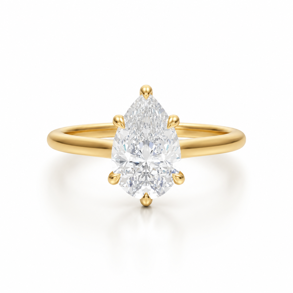 Pear Classic Cathedral Ring