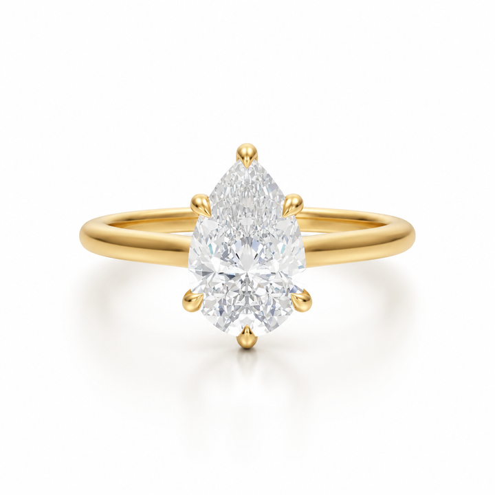 Pear Classic Cathedral Ring