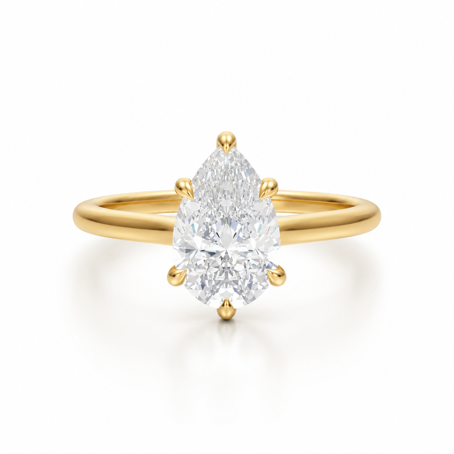 Pear Classic Cathedral Ring