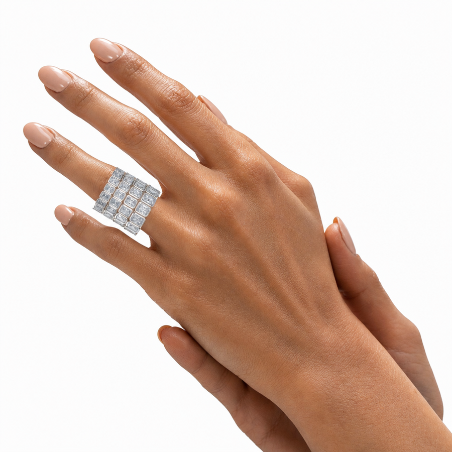 Radiant Bezel Vertical Eternity Band
