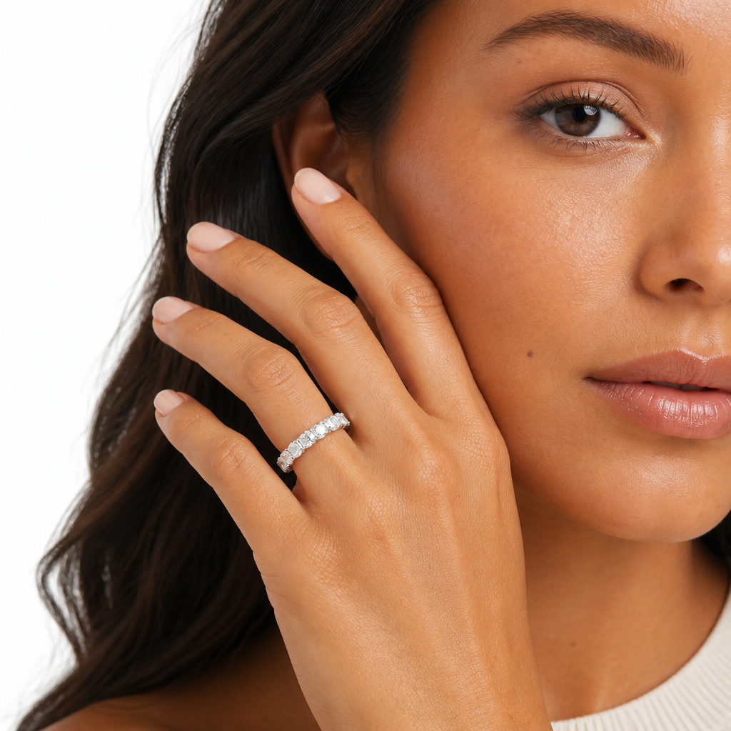 Cushion Basket Eternity Band