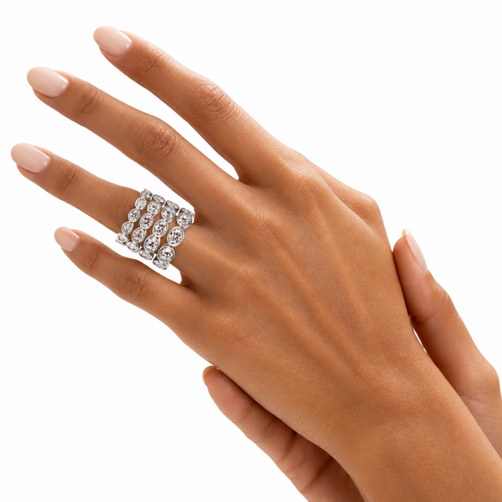 Oval Bezel Horizontal Eternity Band