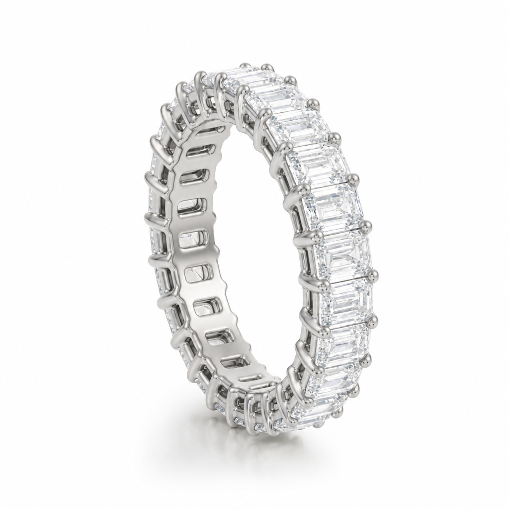 Emerald Basket Eternity Band