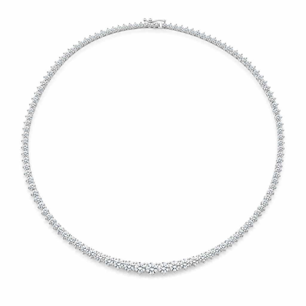 13 Carat Lab Grown Diamond Graduated Tennis Necklace