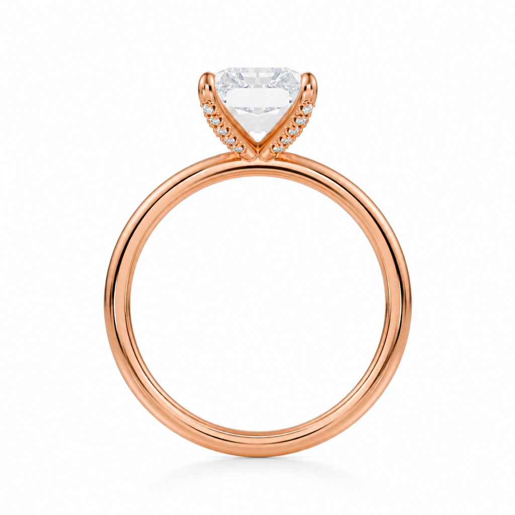 Radiant Solitaire Ring With Pave Prongs