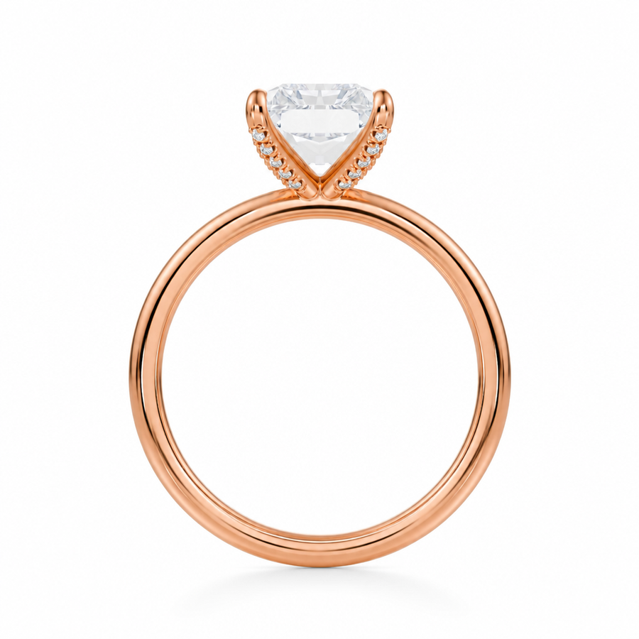 Radiant Solitaire Ring With Pave Prongs