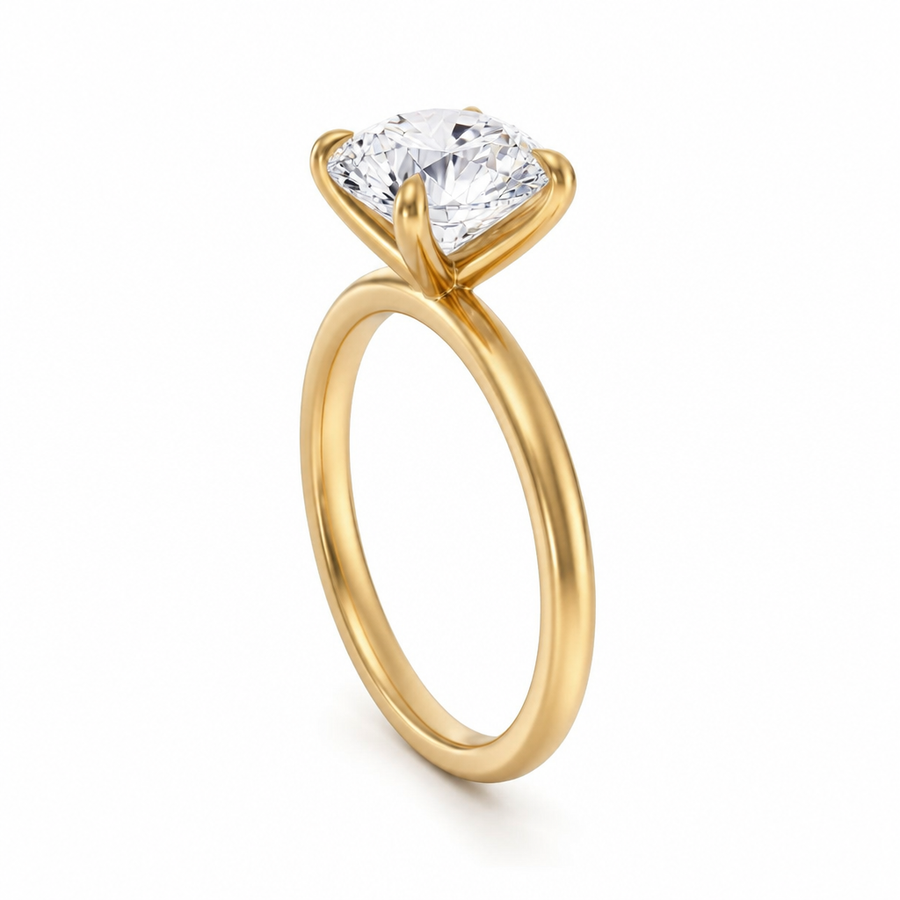 Round Classic Open Solitaire Ring