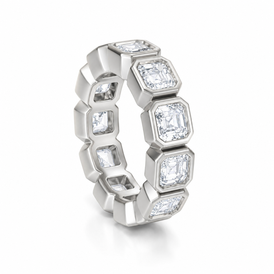 Asscher Bezel Eternity Band