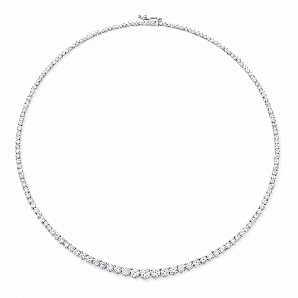 5 Carat Lab Grown Diamond Graduated Tennis Necklace