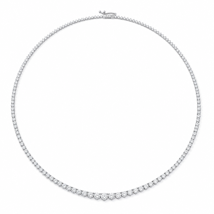 5 Carat Lab Grown Diamond Graduated Tennis Necklace