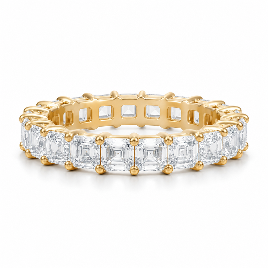 Asscher Basket Eternity Band