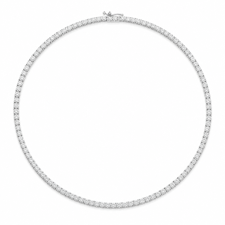 13 carat round lab grown diamond tennis necklace