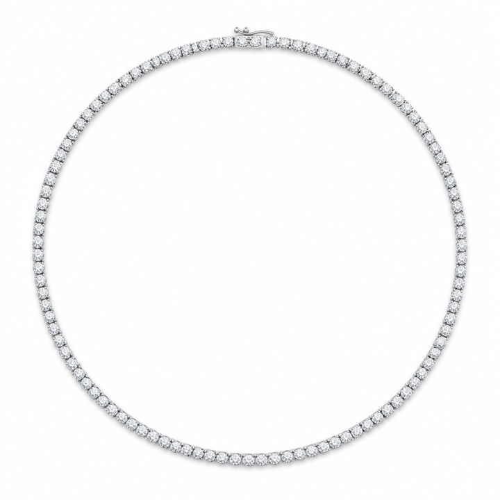 20 Carat Round Lab Grown Diamond Tennis Necklace