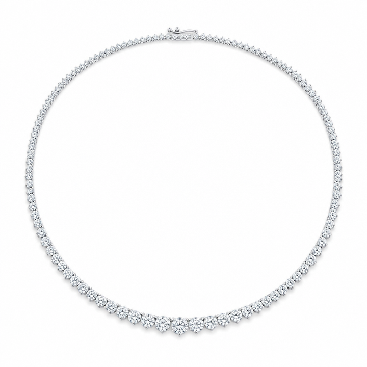 10 Carat Lab Grown Diamond Graduated Tennis Necklace