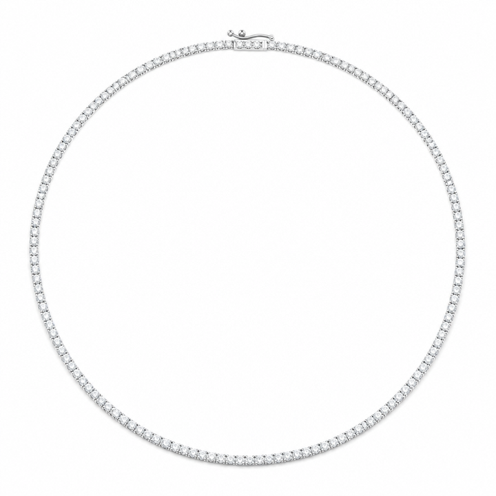 7 carat round lab grown diamond tennis necklace