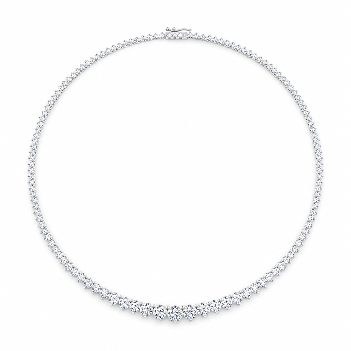 18 Carat Lab Grown Diamond Graduated Tennis Necklace