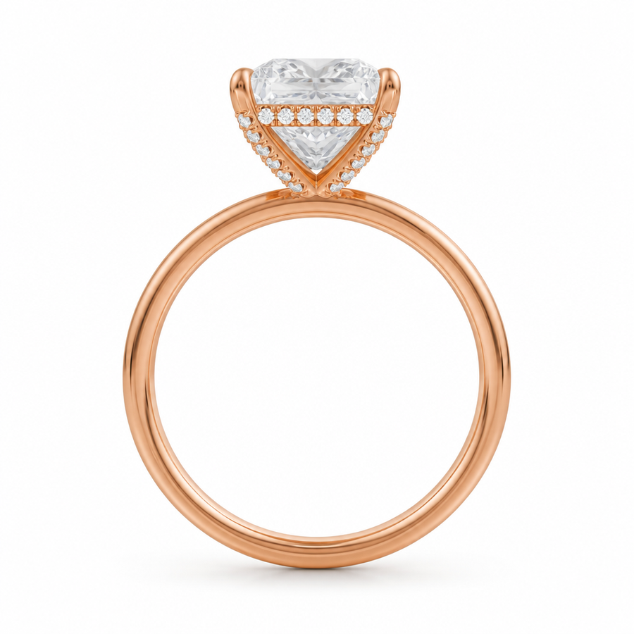 Princess Solitaire Ring With Diamond Basket