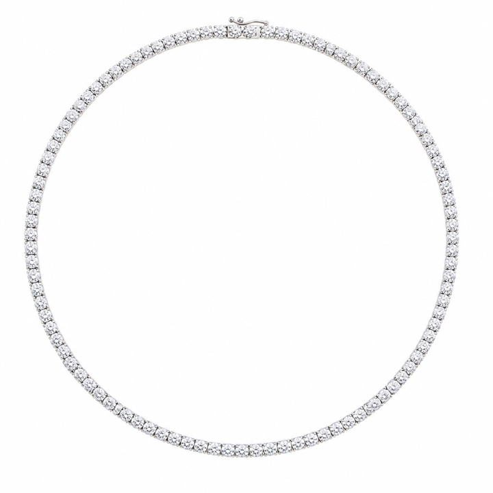 22 Carat Round Lab Grown Diamond Tennis Necklace