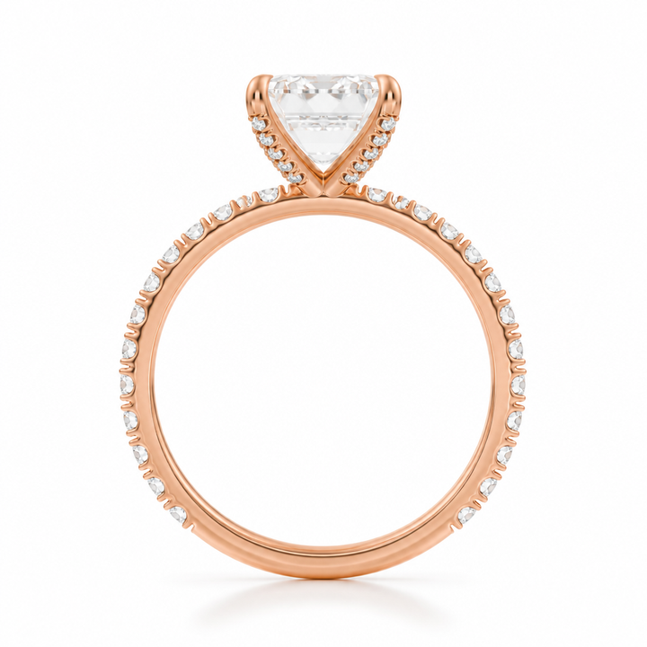 Emerald Pave Ring With Pave Prongs