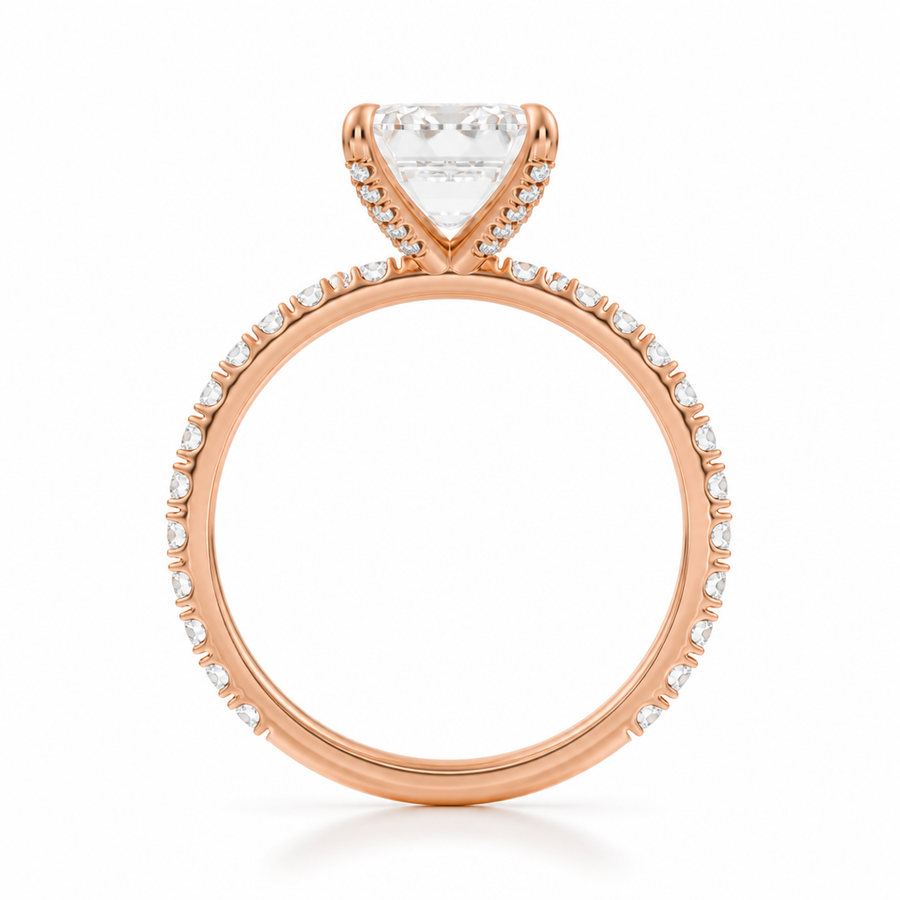 Emerald Pave Ring With Pave Prongs