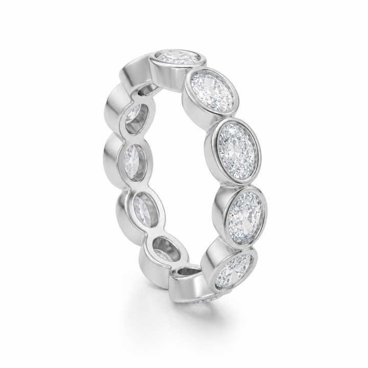 Oval Bezel Horizontal Eternity Band