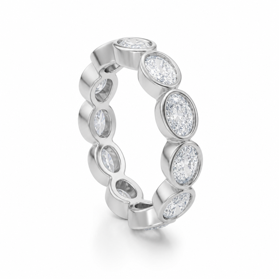 Oval Bezel Horizontal Eternity Band