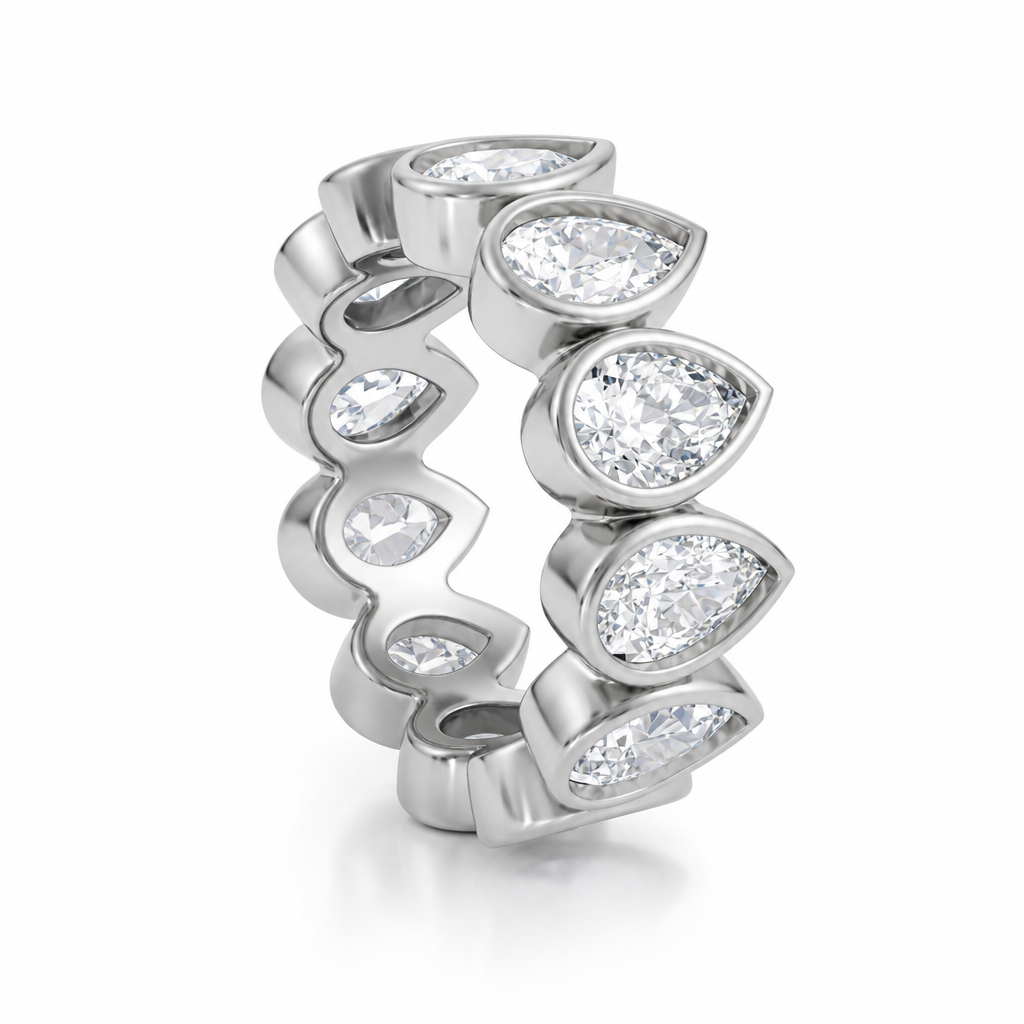 Pear Bezel Vertical Eternity Band