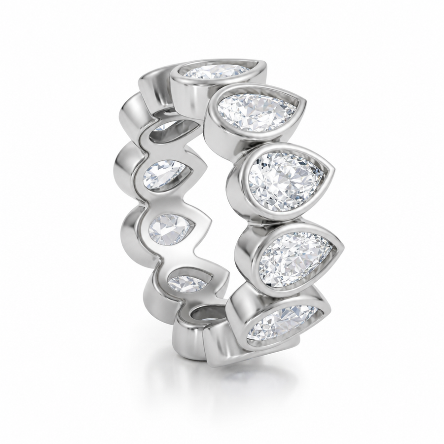 Pear Bezel Vertical Eternity Band
