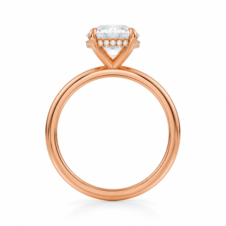 Round Solitaire Ring With Hidden Halo